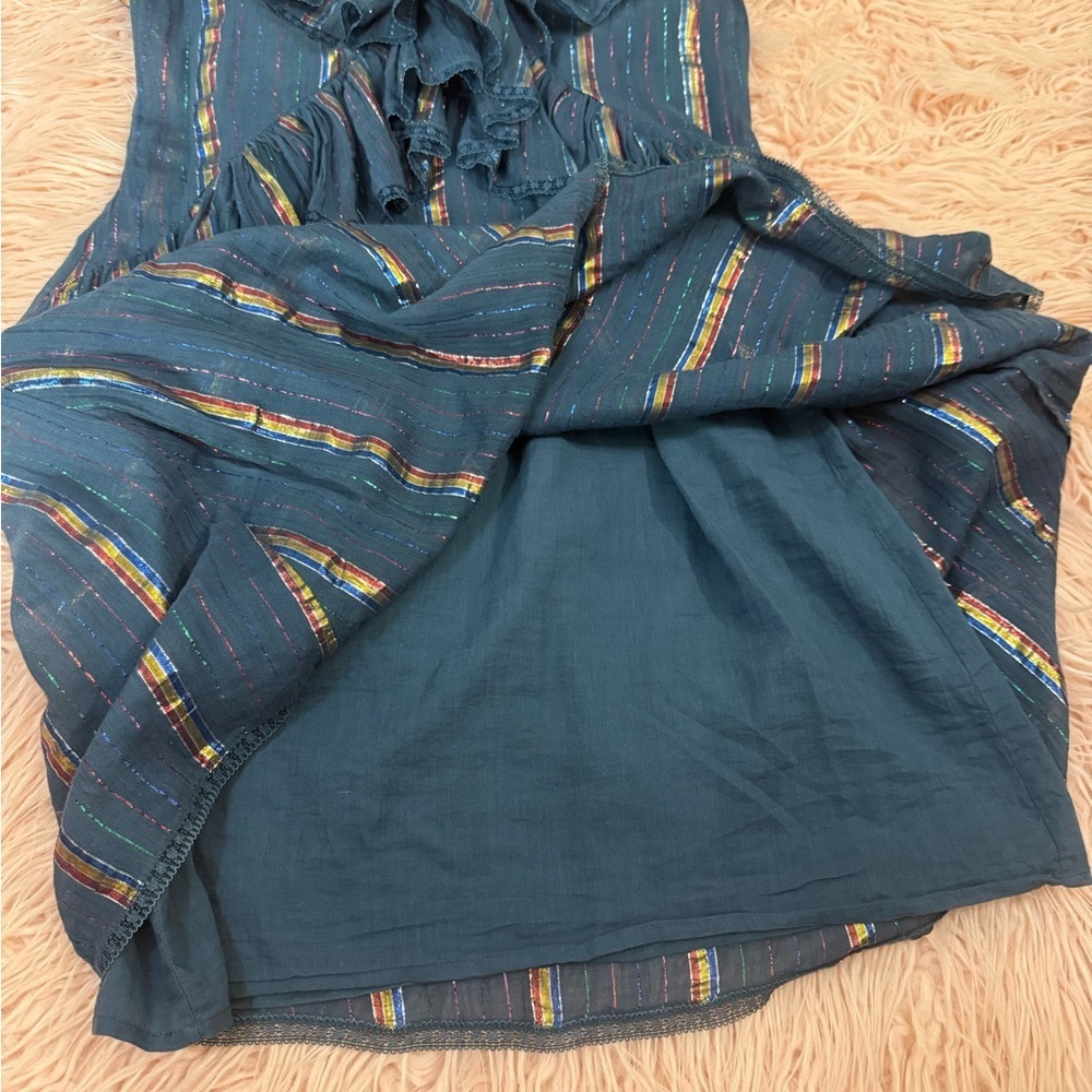 TRYB Metallic Blue Ruffle Dress - Picture 9 of 10